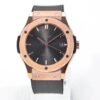 Hublot Classic Fusion 42mm titanium black dial replica with satin polished case 6 H-shaped screws