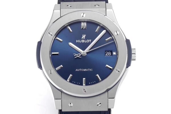 wwf classic fusion 42mm,45mm titanium super clone hublot classic fusion 42mm titanium black dial replica with satin polished case 6 H-shaped screws