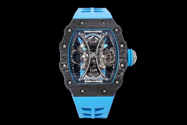 rm53-01 super clonr pablo mac donough carbon fiber watch front view rubber starp