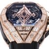 Spirit of Big Bang 42mm replica sapphire skeleton dial column wheel visible at 6 o’clock multi layered open worked movement