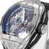 spirit of big bang titanium case satin finished brushed texture macro shot 42mm