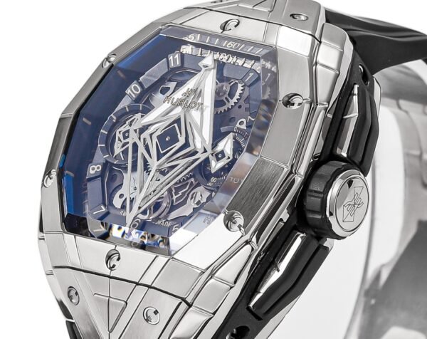 spirit of big bang titanium case satin finished brushed texture macro shot 42mm