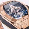 Hublot Spirit of Big Bang King Gold rose gold watch (2) 6 H shaped titanium screws design signature element Big Bang Spirit collection bezel side view BBF replica