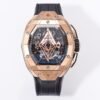 Hublot Spirit of Big Bang King Gold rose gold watch (3) Spirit of Big Bang King Gold 42mm 18K rose gold PVD case black rubber strap chronograph BBF super clone