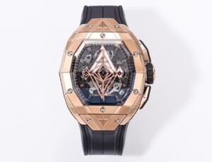 Spirit of Big Bang King Gold 42mm 18K rose gold PVD case black rubber strap chronograph BBF super clone