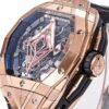 Hublot Spirit of Big Bang King Gold rose gold watch (5) Spirit of Big Bang titanium case satin finished brushed texture macro shot 42mm
