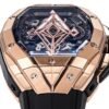 Hublot Spirit of Big Bang King Gold rose gold watch (7) Spirit of Big Bang replica 6 H shaped titanium screws tonneau bezel satin brushed and polished finish case profile