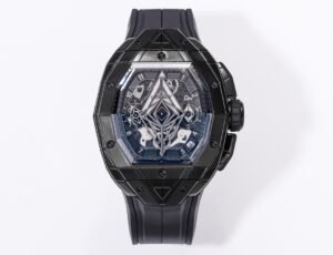 hublot Spirit of Big Bang 42mm full black ceramic case all black edition skeleton dial chronograph BBF factory replica