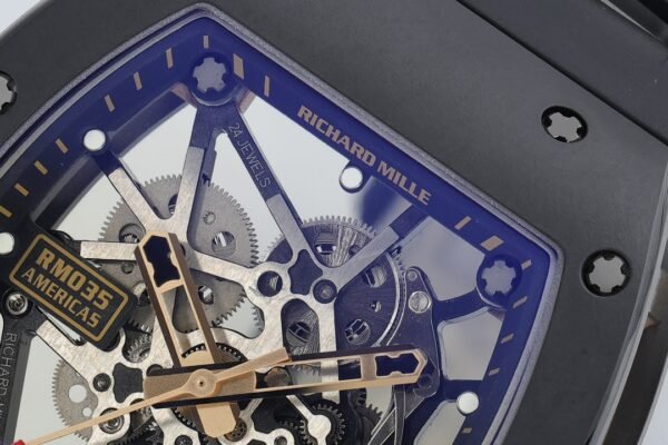 richard mille americas toro rm035 skeleton dial close-up