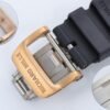 soft fluoroelastomer black strap, richard mille titanium buckle