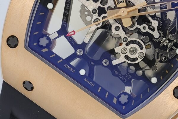 americas toro rm035 skeleton dial close-up