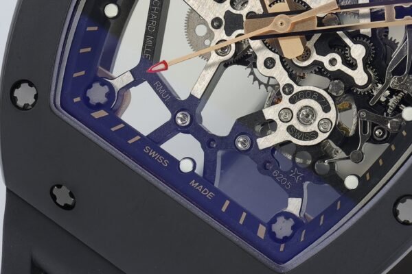 americas toro rm035 skeleton dial close-up
