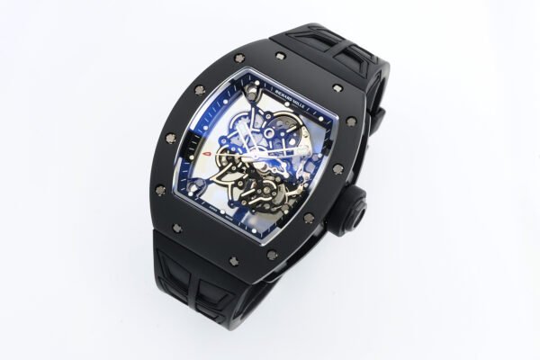 rm055 black ceramic clone watch skeleton dial