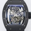 zf v3 best rm055 black ceramic skeleton dial front view