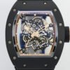 zf v3 best rm055 black ceramic skeleton dial front view