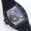 rm055 all-black transparent case back clearly shows the internal structure of the movement.