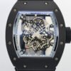 zf v3 best rm055 black ceramic skeleton dial front view