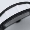 black/white ceramic, wear-resistant, lightweight, and heat-resistant.
