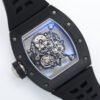 rm055 all-black transparent case back clearly shows the internal structure of the movement.