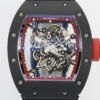zf v3 best rm055 black ceramic skeleton dial front view