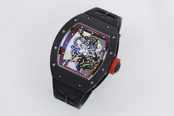 rm055 black ceramic clone watch skeleton dial