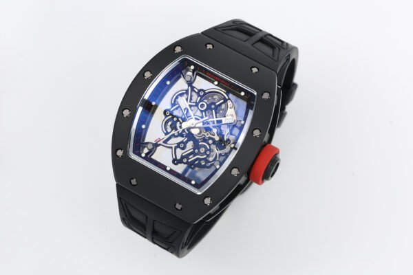 rm055 black ceramic clone watch skeleton dial
