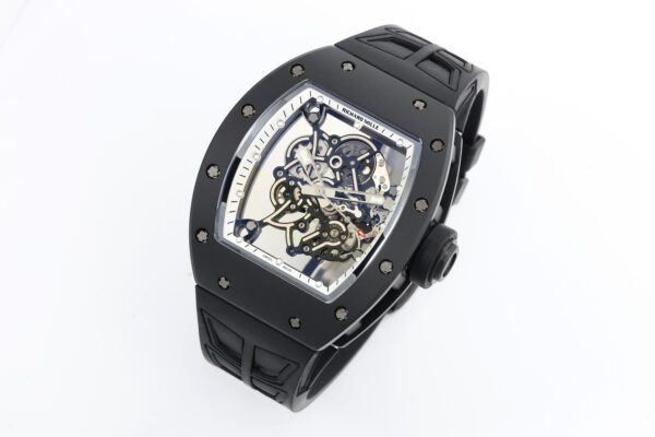 rm055 black ceramic clone watch skeleton dial