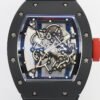 zf v3 best rm055 black ceramic skeleton dial front view