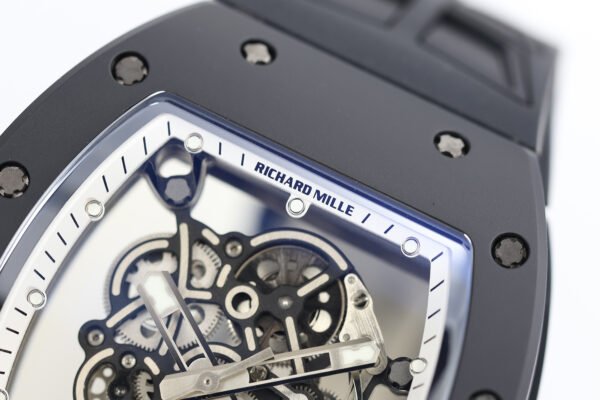 skeletonized dial with grade 5 titanium baseplate and double mainspring barrels