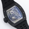 rm055 all-black transparent case back clearly shows the internal structure of the movement.