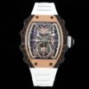 richard mille rm21-01 time machine tourbillon mechanical watch with white rubber