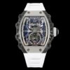 richard nille rm21-01 tourbillon mechanical watch with white rubber strap