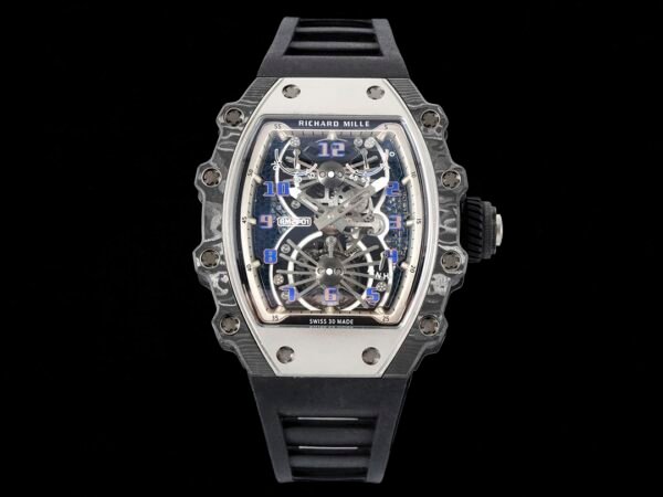 richard mille rm21-01 time machine tourbillon mechanical watch with black rubber