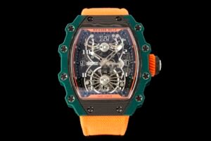 richard mille rm21-02 luxury men tourbillon watch orange fabric starp