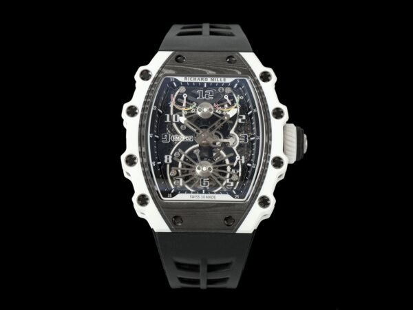 richard mille rm21-02 luxury men tourbillon watch rubber black starp