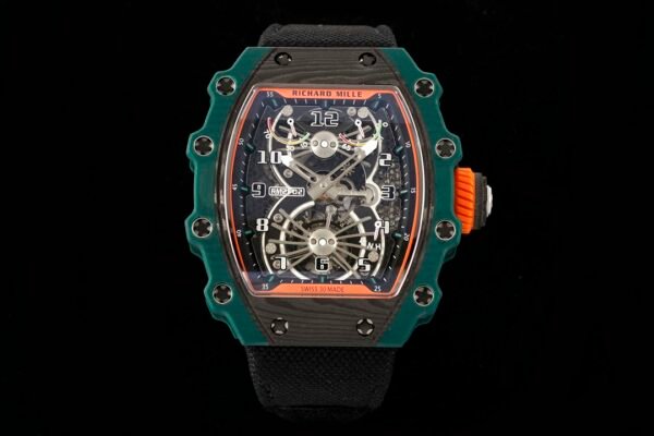 richard mille rm21-02 luxury men tourbillon watch black fabric starp