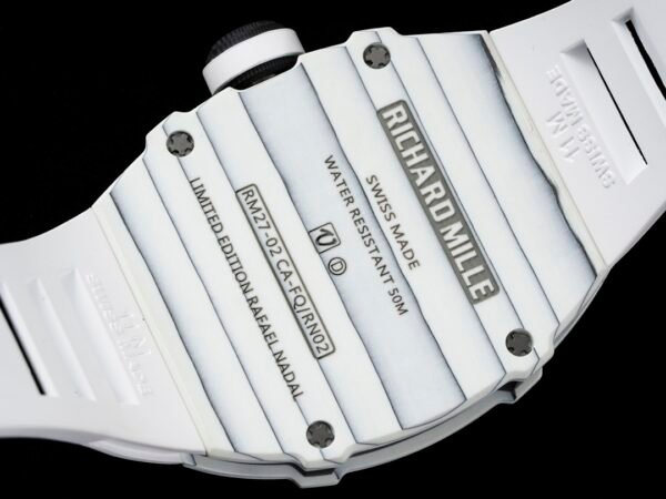 detailed image of the back of the carbon TPT case with 4 titanium Torx screws.