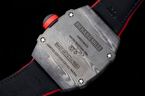 detailed image of the back of the quartz TPT case with 4 titanium Torx screws.