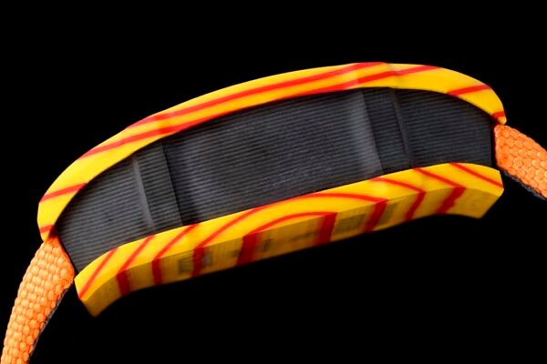 the perfectly crafted lightweight rm27-03 case is made of quartz tpt and carbon tpt.
