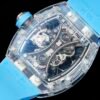 the sapphire crystal case back is adorned with 12 titanium alloy screws, clearly revealing the high-quality internal movement.