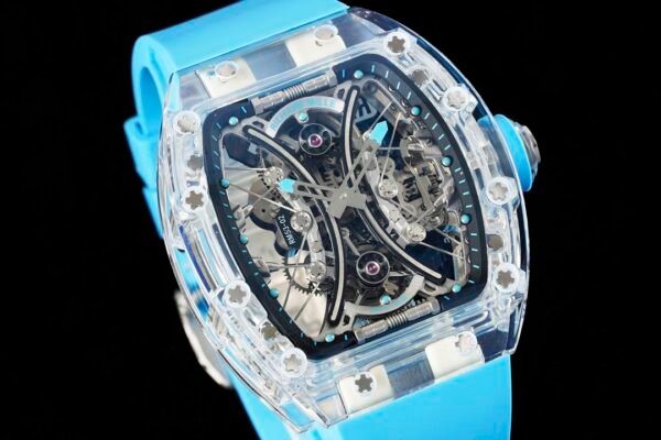 rm53-02 full sapphire crystal skeleton dial cable suspension