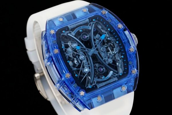 rm53-02 full sapphire crystal skeleton dial cable suspension