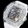 skeletonized dial with luminous hands & crystal markers