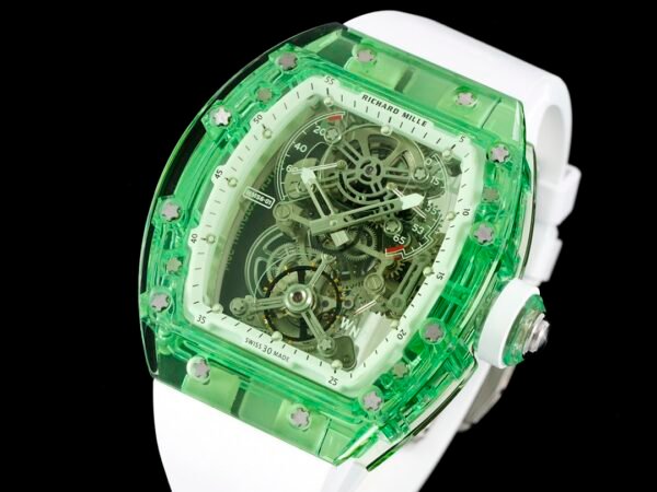 skeletonized dial with luminous hands & crystal markers skeletonized dial with luminous hands & crystal markers
