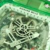 rm56-01 sapphire crystal case with a skeletonized dial clearly shows the mainspring barrel. rm56-01 sapphire crystal case with a skeletonized dial clearly shows the mainspring barrel.