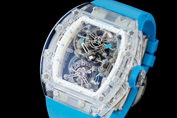 skeletonized dial with luminous hands & crystal markers skeletonized dial with luminous hands & crystal markers