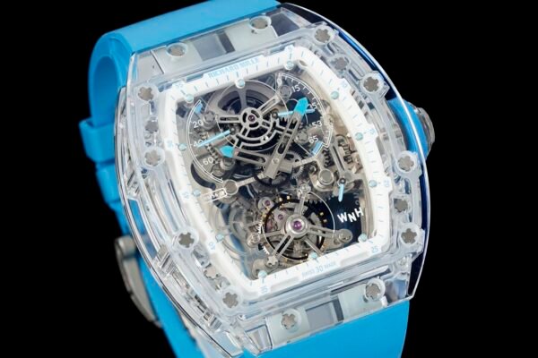 luxurious rm56-01 tourbillon watch is crafted entirely from sapphire crystal. luxurious rm56-01 tourbillon watch is crafted entirely from sapphire crystal.