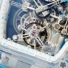 rm56-01 features a skeletonized dial with a visible tourbillon movement. rm56-01 features a skeletonized dial with a visible tourbillon movement.