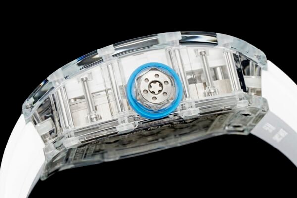 screw-down titanium crown with clear protective rubber o-ring