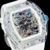 luxurious rm56-01 tourbillon watch is crafted entirely from sapphire crystal.